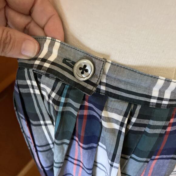 Vtg Ralph Lauren Tartan Plaid Skirt Sz 10 White Blue Label 90s Academia Preppy - Picture 6 of 10